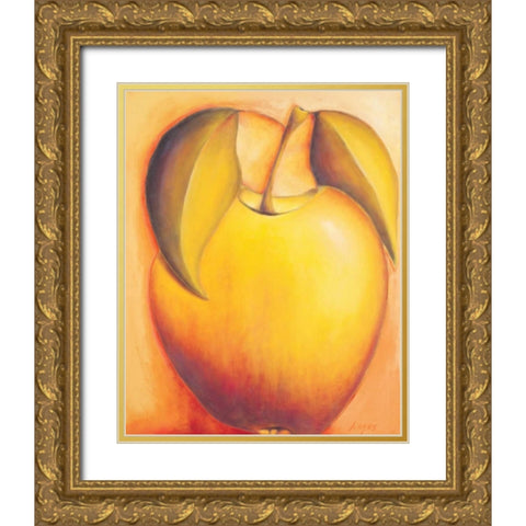 Apple Gold Ornate Wood Framed Art Print with Double Matting by Macaulay, Angus