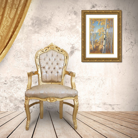 Aspen Forest II Gold Ornate Wood Framed Art Print with Double Matting by Macnab, John