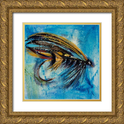 Salmon Fly King Gold Ornate Wood Framed Art Print with Double Matting by Monahan, Jodi