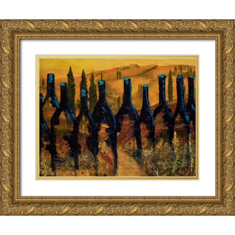 Tuscan Vinos Gold Ornate Wood Framed Art Print with Double Matting by Monahan, Jodi