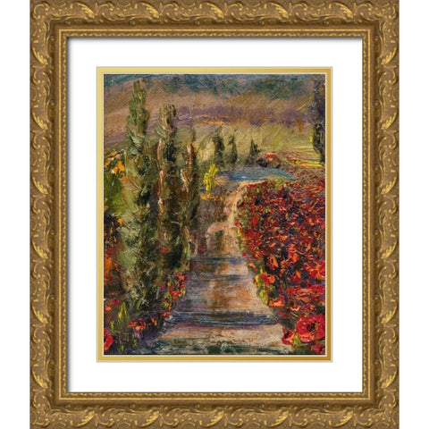 Poppy Road Gold Ornate Wood Framed Art Print with Double Matting by Monahan, Jodi