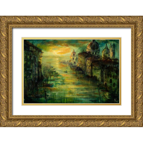 Venezia Basilica Gold Ornate Wood Framed Art Print with Double Matting by Monahan, Jodi