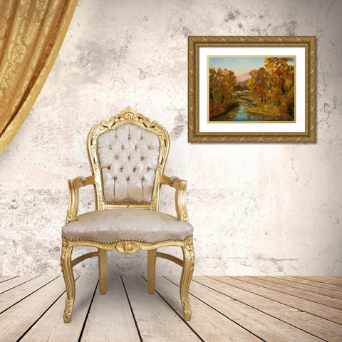 Montana in Fall Gold Ornate Wood Framed Art Print with Double Matting by Monahan, Jodi