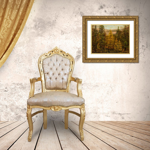 Tamarack Season Gold Ornate Wood Framed Art Print with Double Matting by Monahan, Jodi
