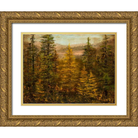Tamarack Season Gold Ornate Wood Framed Art Print with Double Matting by Monahan, Jodi