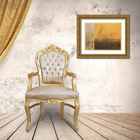 Shimmering I Gold Ornate Wood Framed Art Print with Double Matting by Martin, Cheryl