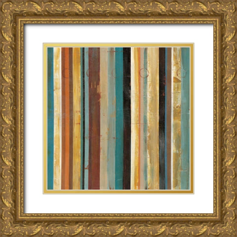 Stripes I Gold Ornate Wood Framed Art Print with Double Matting by Martin, Cheryl