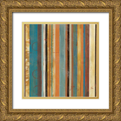 Stripes II Gold Ornate Wood Framed Art Print with Double Matting by Martin, Cheryl