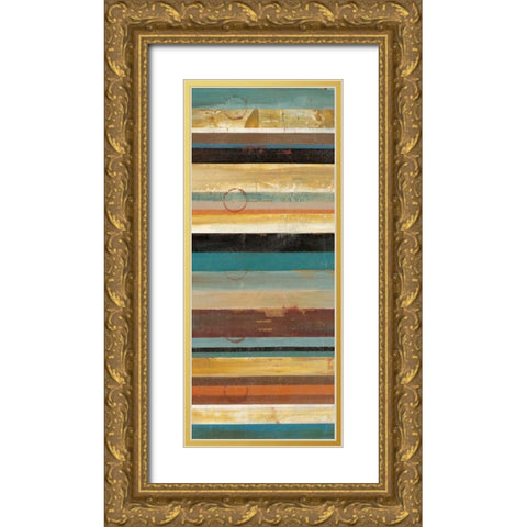Stripes Panel I Gold Ornate Wood Framed Art Print with Double Matting by Martin, Cheryl