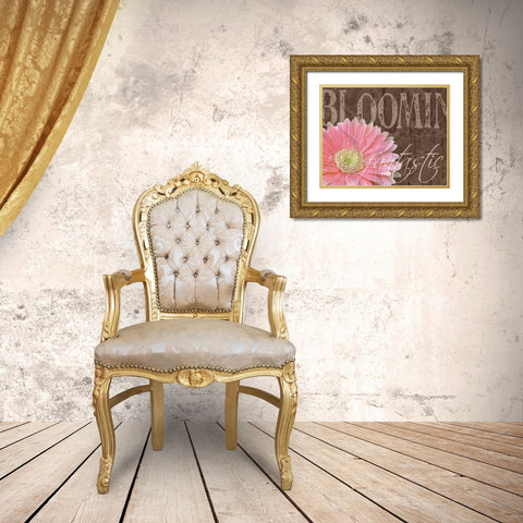 Gerbera I Gold Ornate Wood Framed Art Print with Double Matting by Murray, Sylvia