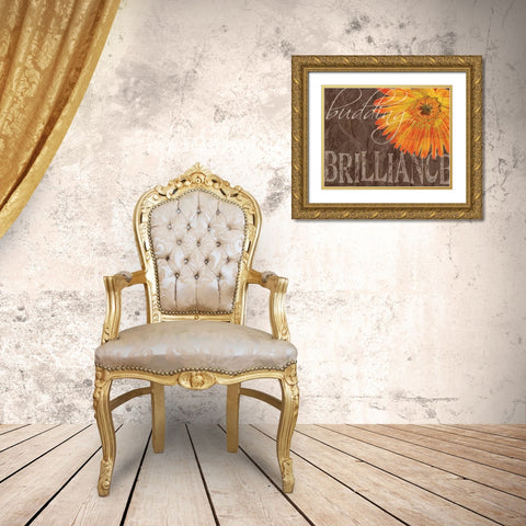 Gerbera II Gold Ornate Wood Framed Art Print with Double Matting by Murray, Sylvia