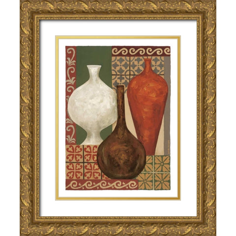 Vessels and Tiles II Gold Ornate Wood Framed Art Print with Double Matting by Misa, Eva