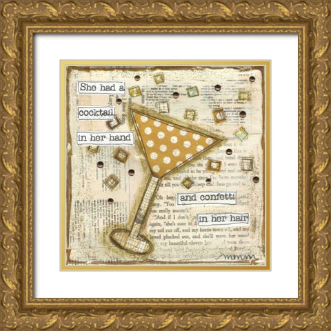 Cocktail Gold Ornate Wood Framed Art Print with Double Matting by Martin, Monica