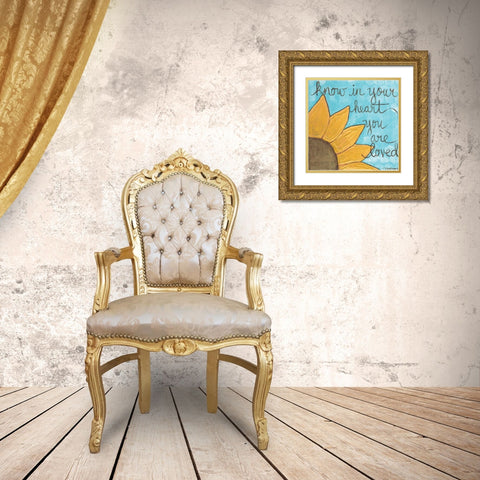 You Are Loved Gold Ornate Wood Framed Art Print with Double Matting by Martin, Monica