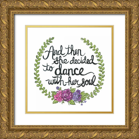 Dance with her Soul Gold Ornate Wood Framed Art Print with Double Matting by Martin, Monica
