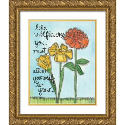 Like Wildflowers Gold Ornate Wood Framed Art Print with Double Matting by Martin, Monica