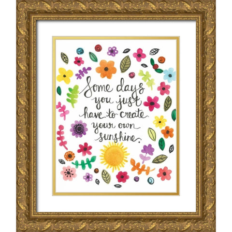 Some Days Gold Ornate Wood Framed Art Print with Double Matting by Martin, Monica