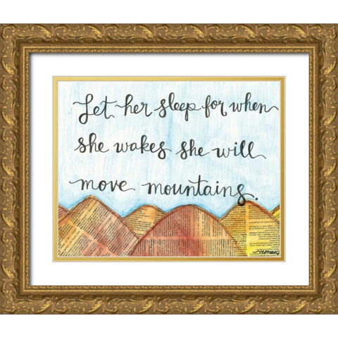 Let Her Sleep Gold Ornate Wood Framed Art Print with Double Matting by Martin, Monica