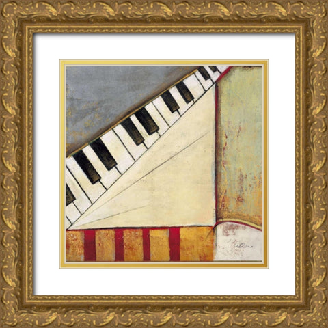 Music Notes I Gold Ornate Wood Framed Art Print with Double Matting by Osborne, Susan