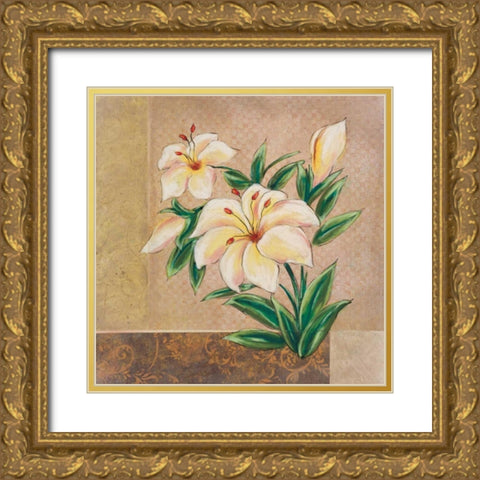 Spring Floral II Gold Ornate Wood Framed Art Print with Double Matting by Osborne, Susan