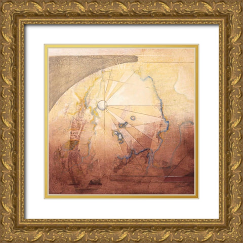 Map Adventures I Gold Ornate Wood Framed Art Print with Double Matting by Osborne, Susan