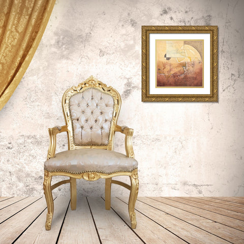 Map Adventures II Gold Ornate Wood Framed Art Print with Double Matting by Osborne, Susan