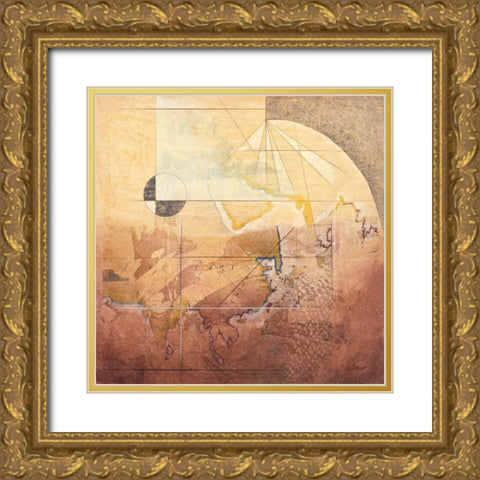 Map Adventures II Gold Ornate Wood Framed Art Print with Double Matting by Osborne, Susan