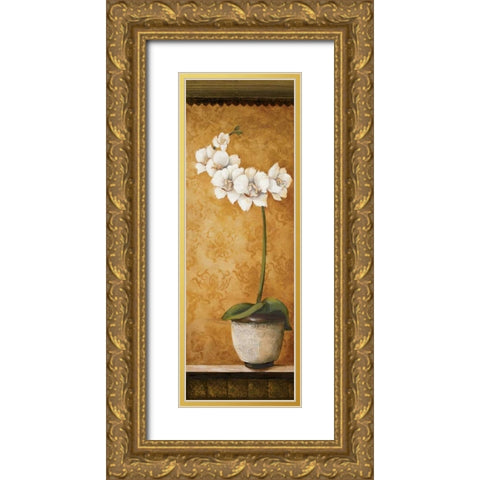 Hannas Orchids II Gold Ornate Wood Framed Art Print with Double Matting by Osborne, Susan