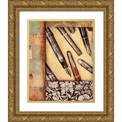Calligraphy Gold Ornate Wood Framed Art Print with Double Matting by Osborne, Susan