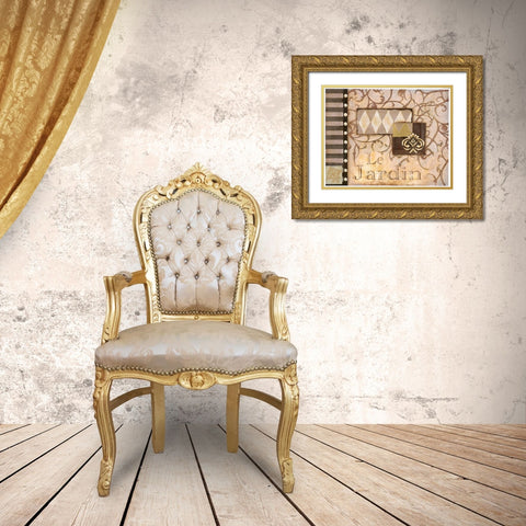 Le Jardin Gold Ornate Wood Framed Art Print with Double Matting by Osborne, Susan