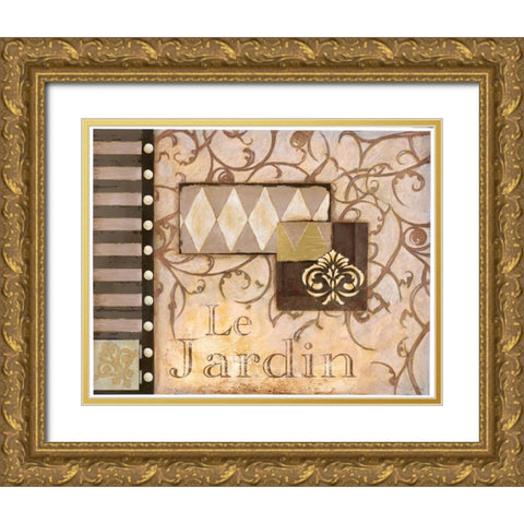 Le Jardin Gold Ornate Wood Framed Art Print with Double Matting by Osborne, Susan