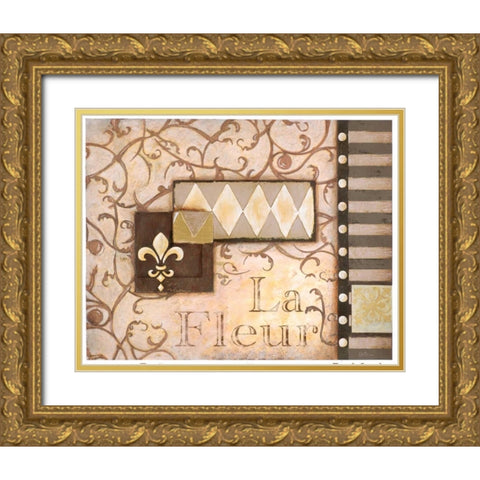 La Fleur Gold Ornate Wood Framed Art Print with Double Matting by Osborne, Susan