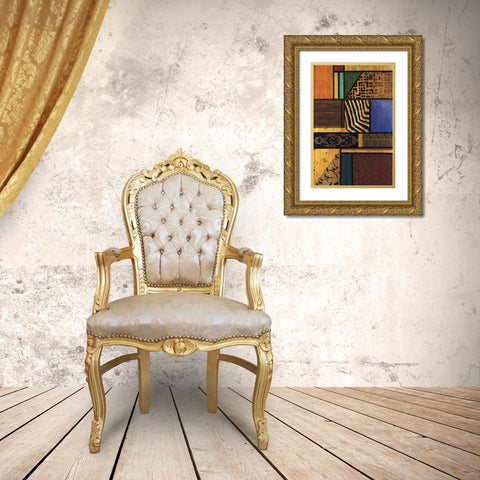 Continental Drift III Gold Ornate Wood Framed Art Print with Double Matting by Palmer, Michael