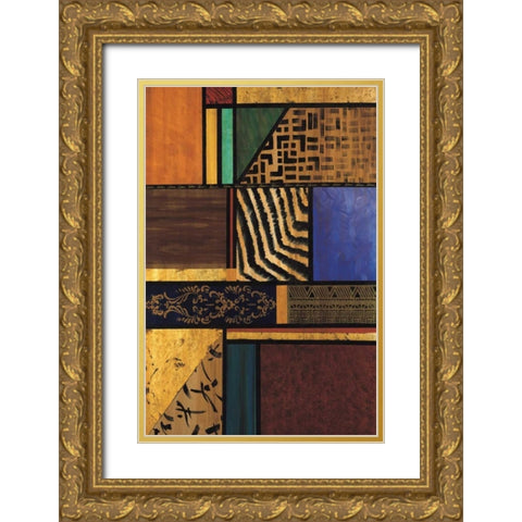 Continental Drift III Gold Ornate Wood Framed Art Print with Double Matting by Palmer, Michael