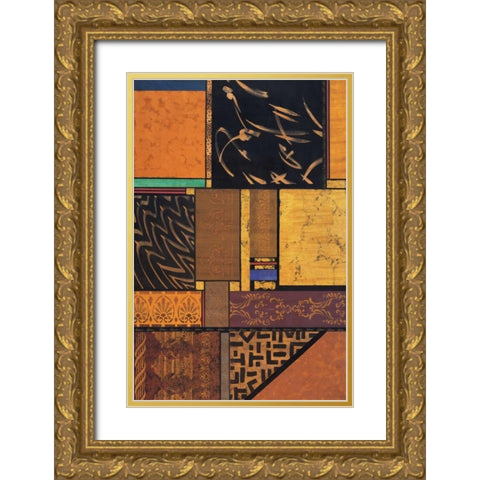 Continental Drift IV Gold Ornate Wood Framed Art Print with Double Matting by Palmer, Michael