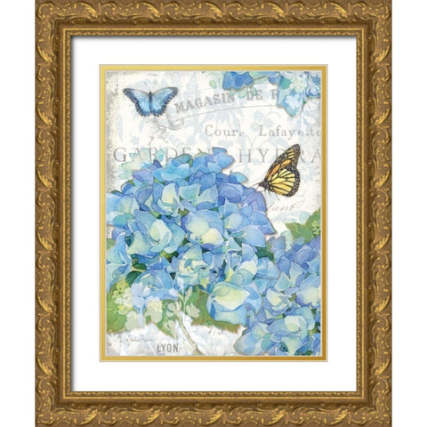 Garden Hydrangea I Gold Ornate Wood Framed Art Print with Double Matting by Paton, Julie