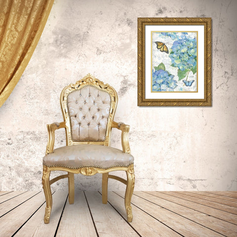 Garden Hydrangea II Gold Ornate Wood Framed Art Print with Double Matting by Paton, Julie