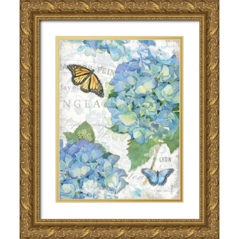 Garden Hydrangea II Gold Ornate Wood Framed Art Print with Double Matting by Paton, Julie