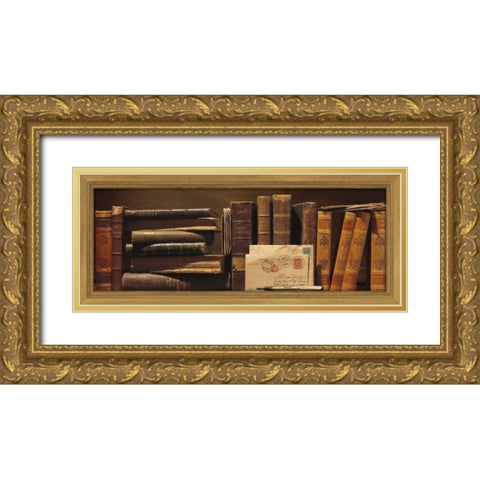 Librairie I Gold Ornate Wood Framed Art Print with Double Matting by Pelletier, Alain