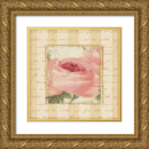 Rose and Romance I Gold Ornate Wood Framed Art Print with Double Matting by Pela Design
