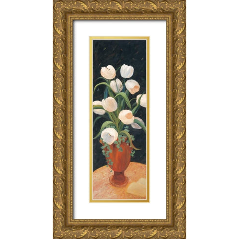 Tulips by Night Gold Ornate Wood Framed Art Print with Double Matting by Platt, Leila