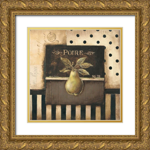Poire - square Gold Ornate Wood Framed Art Print with Double Matting by Poloson, Kimberly