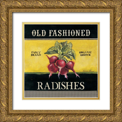 Old Fashioned Radishes Gold Ornate Wood Framed Art Print with Double Matting by Poloson, Kimberly