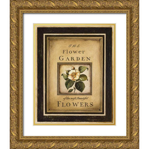 Flower Garden I Gold Ornate Wood Framed Art Print with Double Matting by Poloson, Kimberly