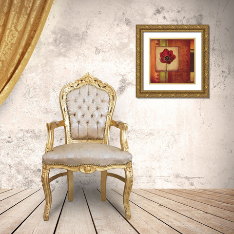 Mediterranean Floral II Gold Ornate Wood Framed Art Print with Double Matting by Poloson, Kimberly