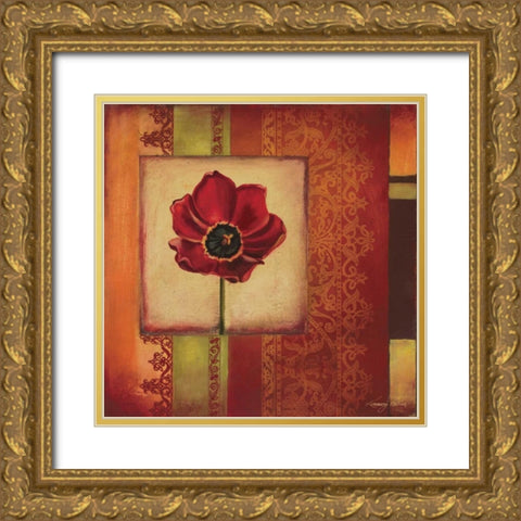 Mediterranean Floral II Gold Ornate Wood Framed Art Print with Double Matting by Poloson, Kimberly