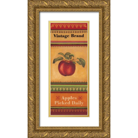 Apples Picked Daily Gold Ornate Wood Framed Art Print with Double Matting by Poloson, Kimberly