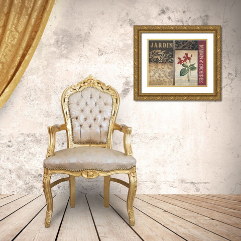 Belle Jardin I Gold Ornate Wood Framed Art Print with Double Matting by Poloson, Kimberly