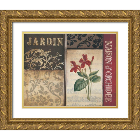 Belle Jardin I Gold Ornate Wood Framed Art Print with Double Matting by Poloson, Kimberly