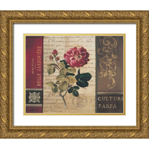 Belle Jardin II Gold Ornate Wood Framed Art Print with Double Matting by Poloson, Kimberly